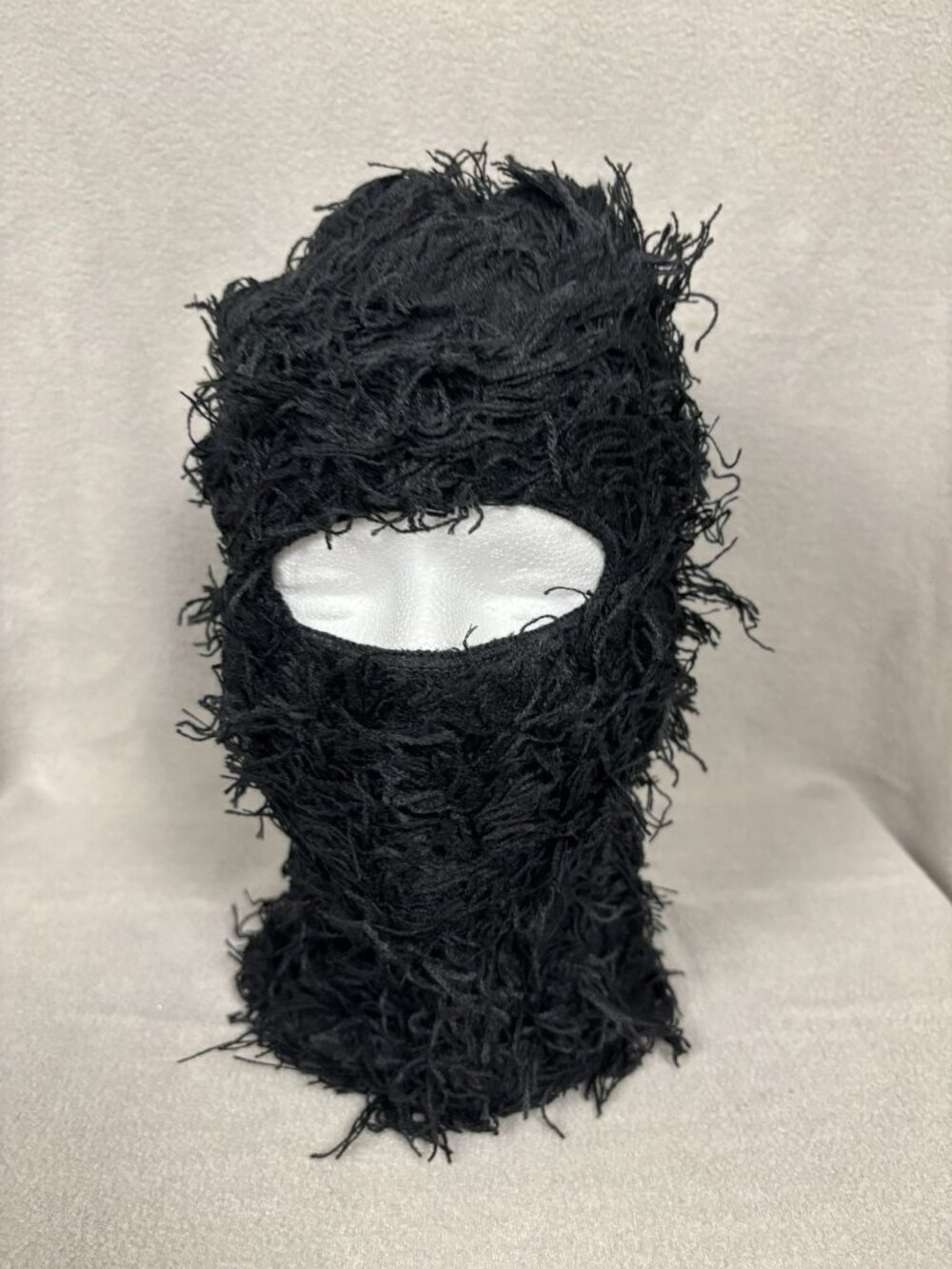 Unisex Black Shaggy Textured Balaclava Ski Mask Full Face Cover NWOT's.
